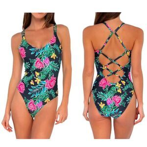 Sunsets Swimsuit Size Medium One Piece Veronica Twilight Blooms NWT